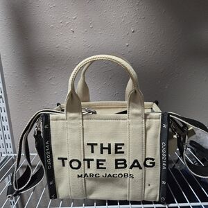 Marc Jacobs Cream Tote Bag with Black Accents